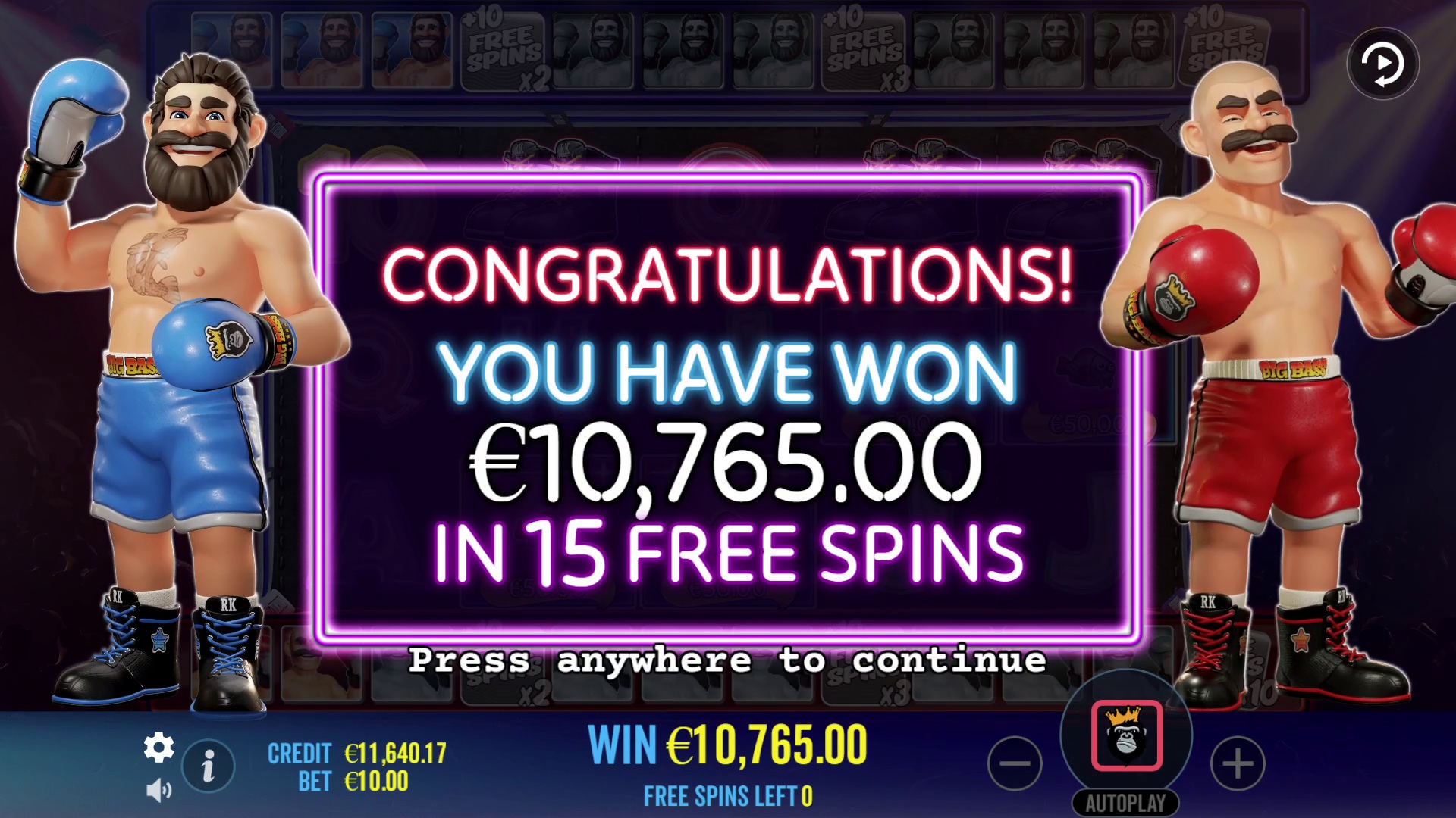 Big Bass Boxing Bonus Round - screenshot with slot description 3